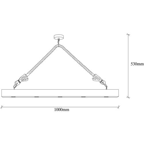 Opviq Vislica EREBOS 1, drvo, 100 x 7cm, visina 53 cm, 5 x E27 40 W, Erebos - 106-AV slika 3