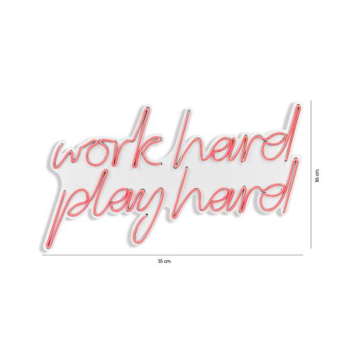 Wallity Ukrasna plastična LED rasvjeta, Work Hard Play Hard - Pink slika 7