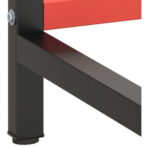 Okvir za radni stol mat crni i mat crveni 220x57x79 cm metalni slika 8