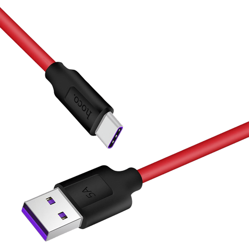 hoco. USB kabl za smartphone, USB type C, 1.2 met., 5 A - X11 Rapid Black/Red slika 3