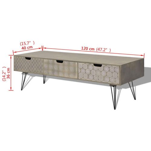 TV Ormarić sa 3 ladice 120x40x36 cm Sivi slika 2