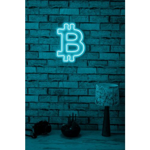 Wallity Ukrasna plastična LED rasvjeta, Bitcoin - Blue slika 12