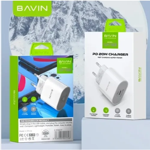 Bavin punjač 20W USB-C + kabl type-C 60W bela slika 1