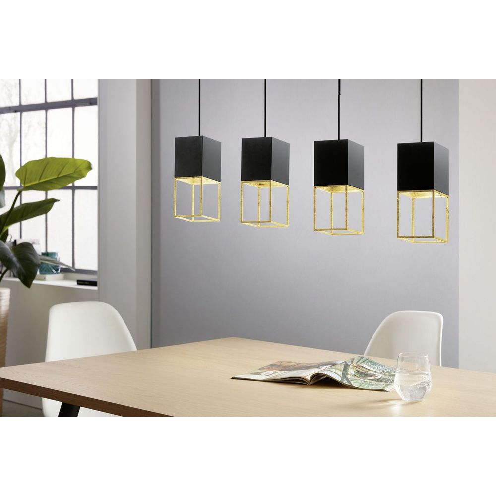 Eglo Montebaldo Visilica/4, LED, GU10, 4x5W, Crno/Zlatna slika 2