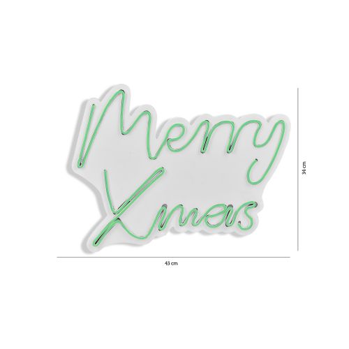 Wallity Ukrasna plastična LED rasvjeta, Merry Christmas - Green slika 8