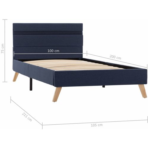 Okvir za krevet od tkanine s LED svjetlom plavi 100 x 200 cm slika 20