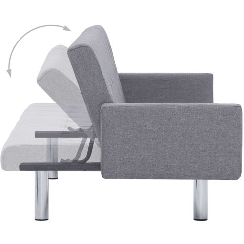 282217 Sofa Bed with Armrest Light Grey Polyester slika 16