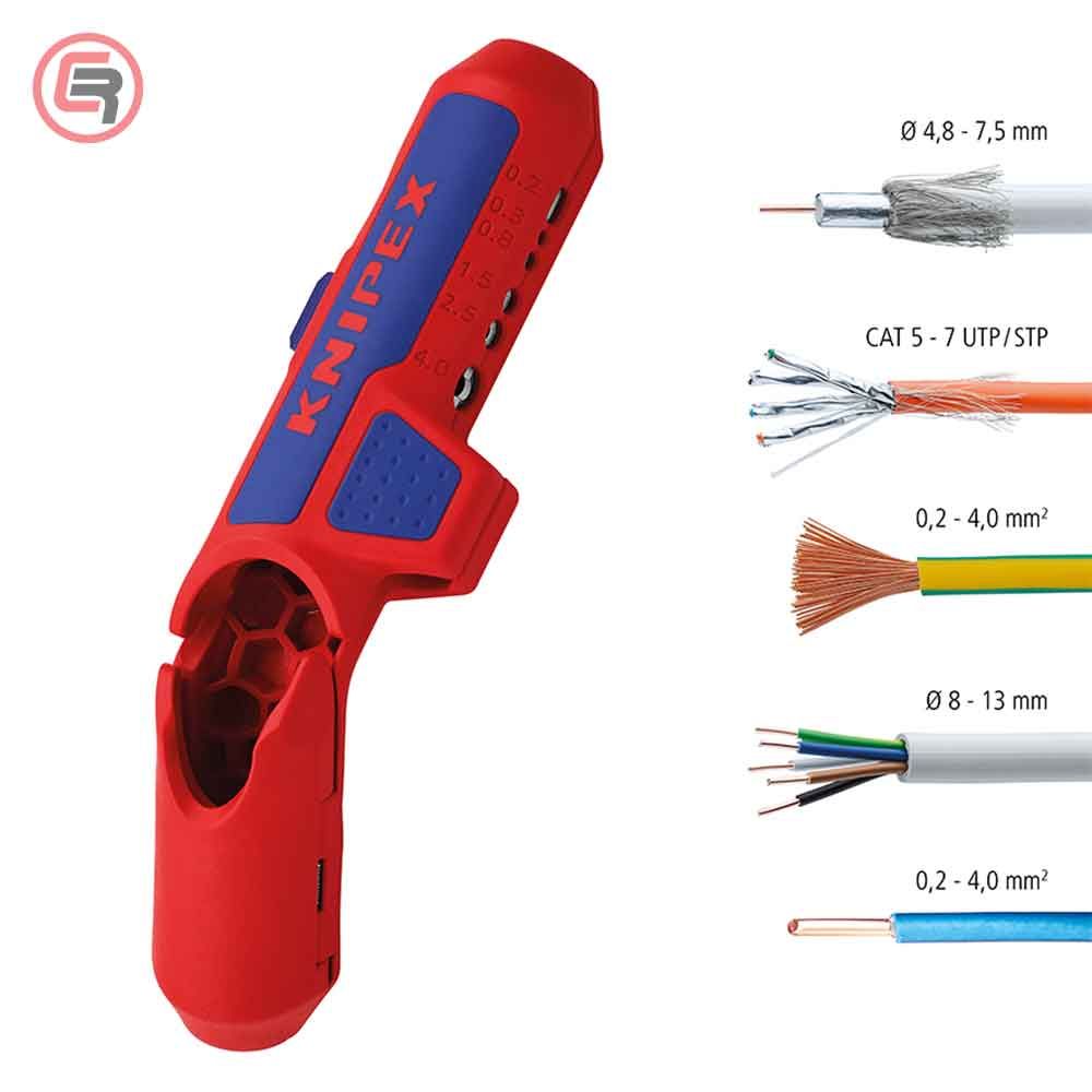 Knipex Skidač Izolacije Univerzalni ErgoStrip fi 8-13 mm Za Ljevake - 16 95 02 SB slika 10