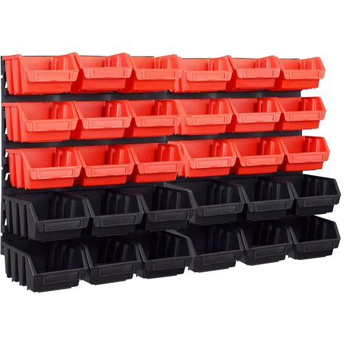 32-dijelni set kutija za pohranu sa zidnim pločama crveno-crni slika 12
