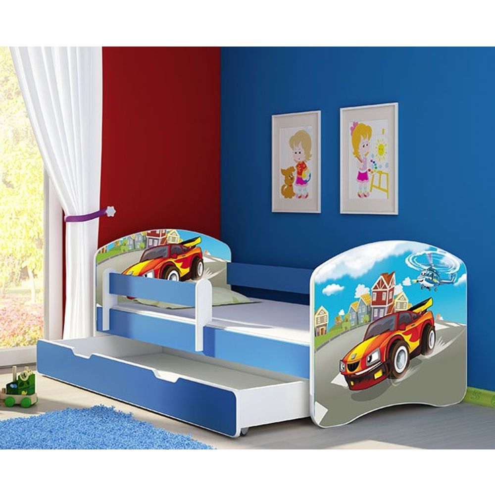 ACMA Dječiji krevet Acma II sa ladicom Blue - 140x70cm - Dezen 03 slika 1