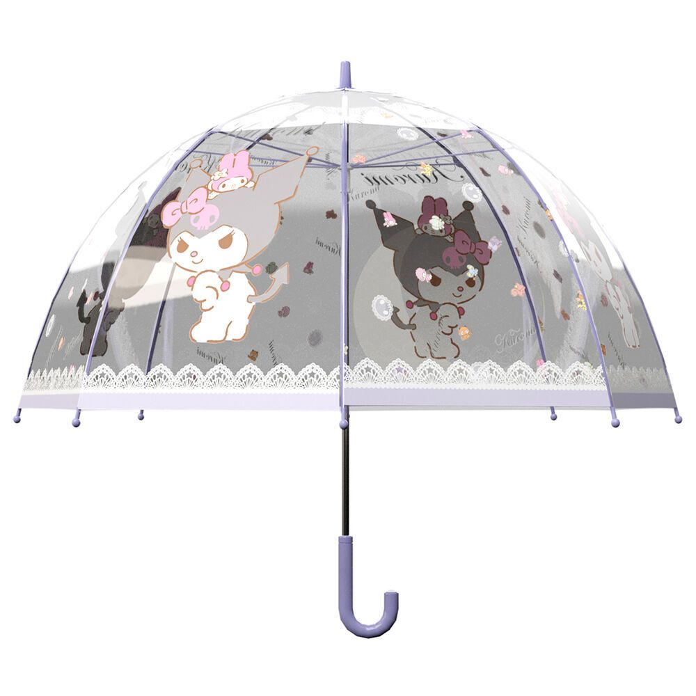 Kuromi Hello Kitty dječji ručni prozirni kišobran 48 cm slika 1