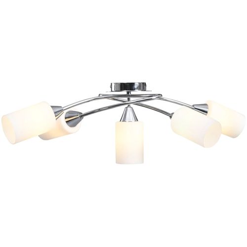 Stropna svjetiljka s keramičkim sjenilima 5 žarulja E14 bijela slika 24