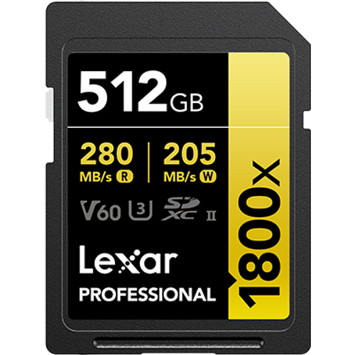 Lexar SD 512GB 1800x SDXC UHS-II card, 270MB/s read 180MB/s write C10 V slika 1