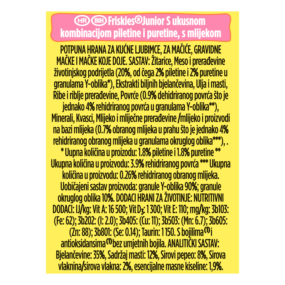 Friskies®Junior, ukusna kombinacija piletine i puretine, s mlijekom i s povrćem, 300 g slika 3