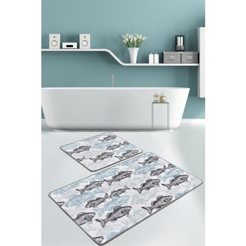 Aqua Fish Djt Multicolor Bathmat Set (2 Pieces) slika 1