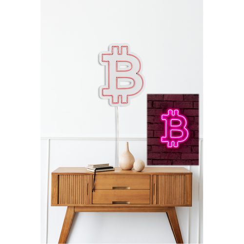 Wallity Ukrasna plastična LED rasvjeta, Bitcoin - Pink slika 3