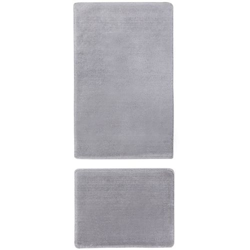 BPHMFPUFY-2 DİK - Light Grey Light Grey Bathmat Set (2 Pieces) slika 2