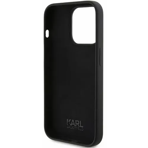 Originalna KARL LAGERFELD Hardcase maskica za iPhone 15 Pro Max (Silikonski Karl Script Logo / crna) slika 6