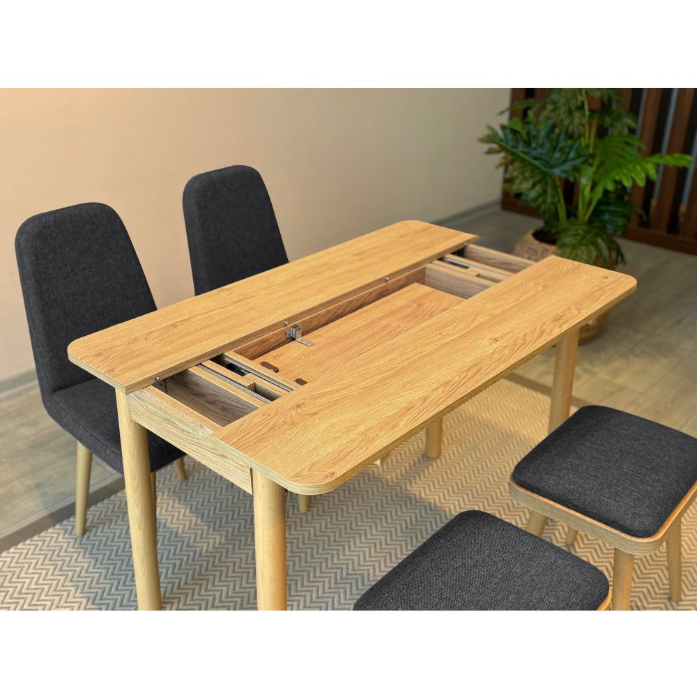 Vina Mini 02 1053 - Ekstenzibilni Trpezarijski Sto i Stolice Set (5 Komada) slika 5