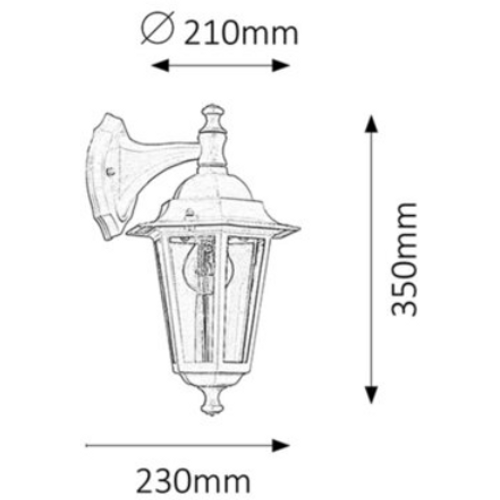 Zidna Lampa Velence E27 60w with ip43 (8203) slika 3