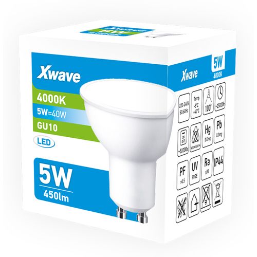 Xwave GU10 5W SL-B-GU5-4K LED Sijalica 4000K.220V,450Lm,Bela slika 2