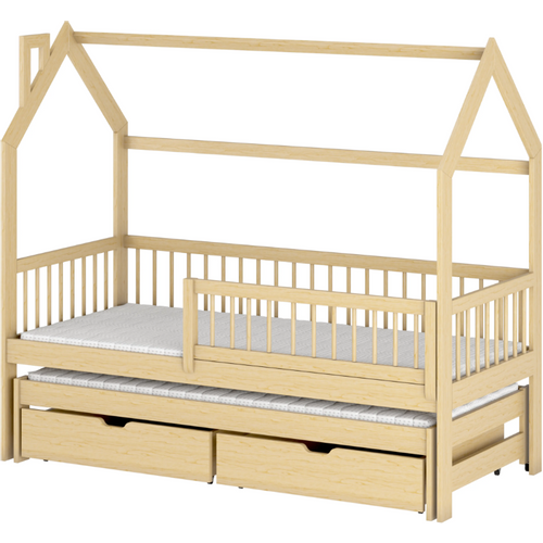 Drveni dječji krevet Papi s dodatnim krevetom i ladicom - svijetlo drvo - 190/200*90 cm slika 2