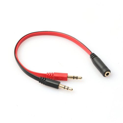 Audio kabl (2x3,5mm stereo jack muski na 3,5mm stereo zenski) 20cm slika 1