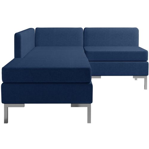4-dijelni set sofa od tkanine plavi slika 4