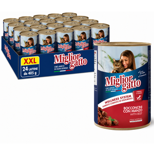 Miglior hrana za mačke u limenci, Govedina, 24x405 g, XXL