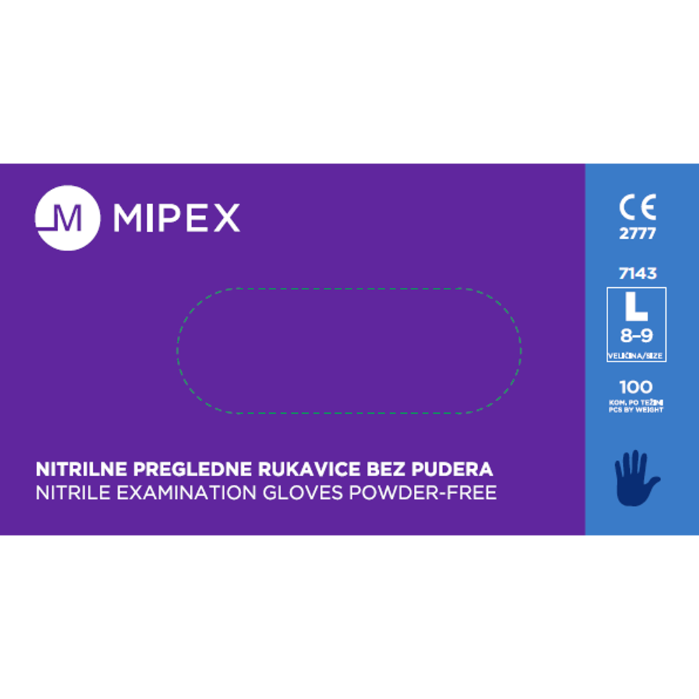 Mipex Nitrilne rukavice plave Large 100kom slika 1