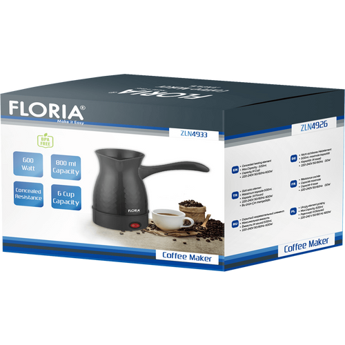 Floria Kuhalo za kafu, 600 W, 0,8 lit. - ZLN4933 slika 2