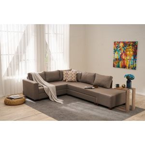 Aly Arzilla Lijevi - Smeđi Kutni Sofa-Krevet