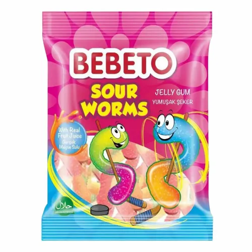 Bebeto gumeni bomboni  Sour Worms 80g slika 1