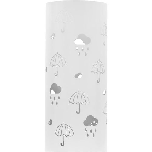 Stalak za kišobrane s uzorkom kišobrana čelični bijeli slika 13