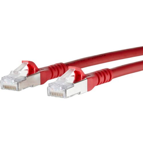 Metz Connect 1308455066-E RJ45 mrežni kabel, Patch kabel cat 6a S/FTP 5.00 m crvena sa zaštitom za nosić 1 St. slika 1