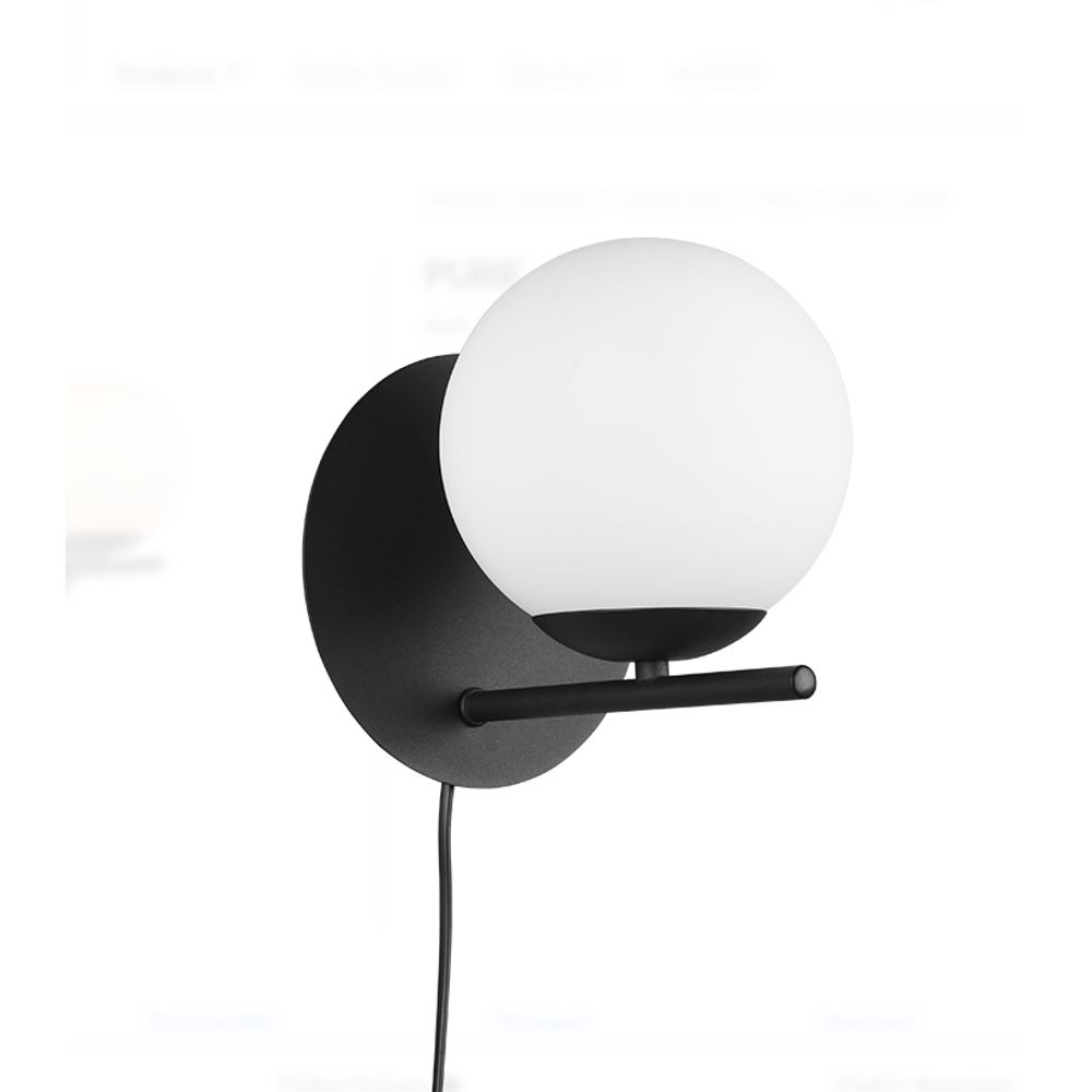 PURE ZIDNA LAMPA CRNO slika 3