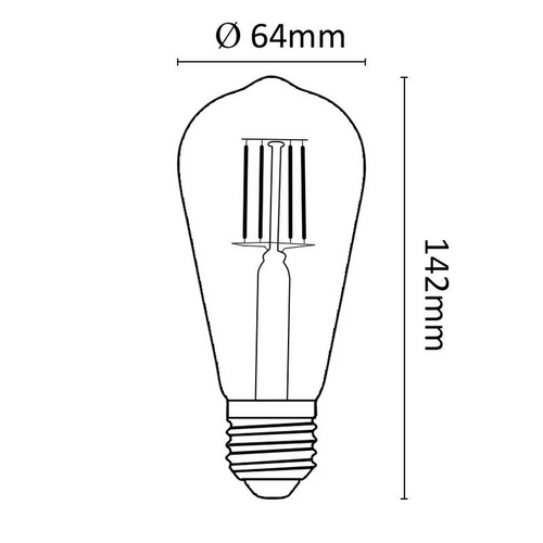 Asalite LED žarulja s filamentom 7W, E27, 2000K, 650lm slika 2