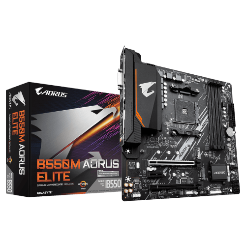 Gigabyte B550M AORUS ELITE 1.3 AM4, AMD B550 Chipset, 4x DDR4, support for: AMD Ryzen 5000 Series/ Ryzen 5000 G-Series/ Ryzen 4000 G-Series and Ryzen 3000 Series Processors, Support for Extreme Memory Profile (XMP) memory modules slika 1