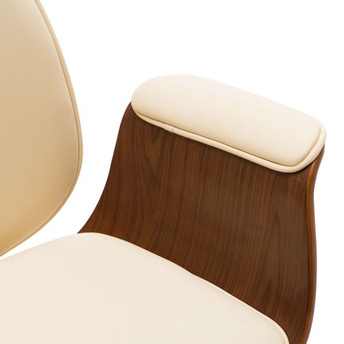 Uredska stolica od savijenog drva i umjetne kože krem slika 6