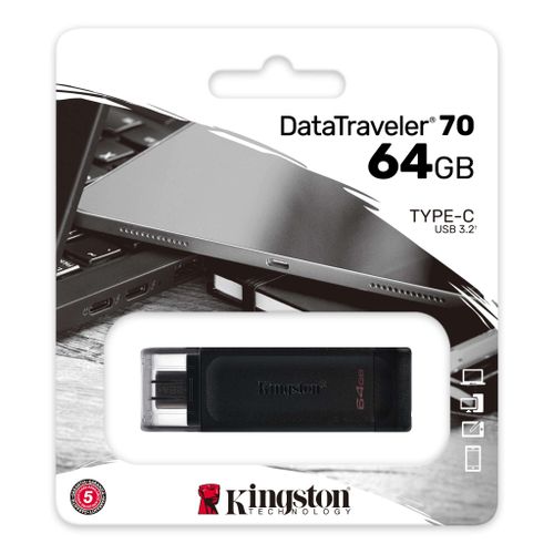 Kingston 64GB DT 70 USB-C 3.2 DT70 64GB crni slika 2