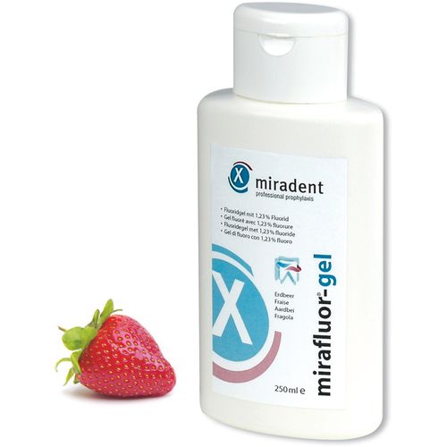 Miradent mirafluor-gel, 250ml, 1,23%, strawberry  slika 1