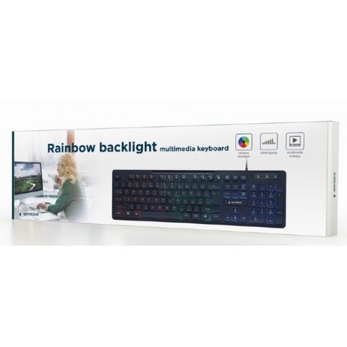 KB-UML-02 Gembird Rainbow multimedijalna tastatura sa pozadinskim osvetljenjem, US layout USB slika 3