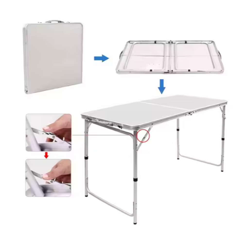 Sklopivi kamperski set sa 4 stolice, sivi slika 7