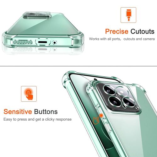 Techsuit Shockproof Clear Silicone prozirna maskica otporna na udarce za Xiaomi 14 Pro slika 4