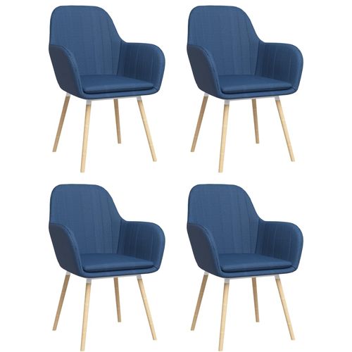Blagovaonske stolice s naslonima za ruke 4 kom plave od tkanine slika 19