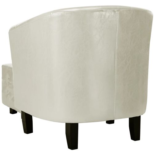 Fotelja od umjetne kože s osloncem za noge bijela slika 32