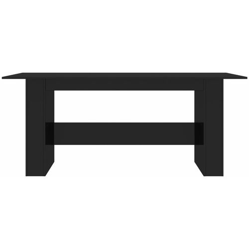 Blagovaonski stol visoki sjaj crni 180 x 90 x 76 cm od iverice slika 9