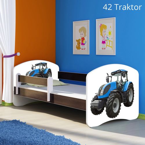 Dječji krevet ACMA s motivom, bočna wenge 160x80 cm 42-traktor slika 1