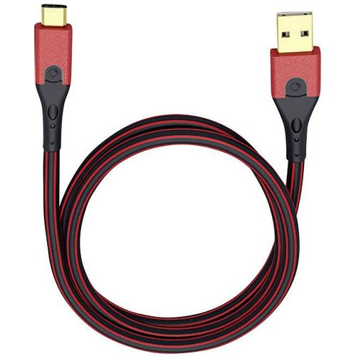 USB 3.0  [1x USB 3.2 gen. 1 utikač A (USB 3.0) - 1x muški konektor USB-C®] 1.00 m crvena/crna pozlaćeni kontakti Oehlbach USB Evolution C3 slika 2