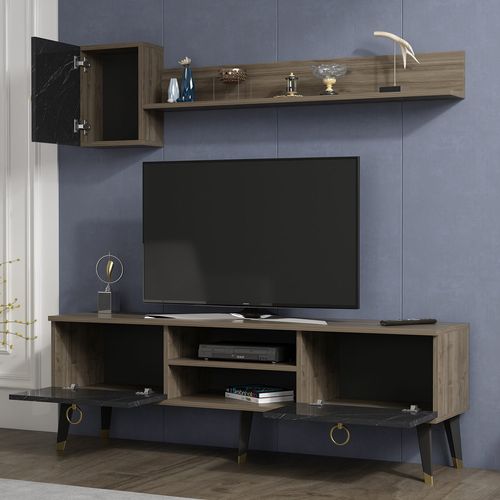 Woody Fashion TV jedinica, Alfa - Black, Walnut slika 3